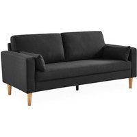 Gerades 3-Sitzer Sofa, Polyester, Dunkelgrau meliert - Dunkelgrau meliert - Sweeek von SWEEEK