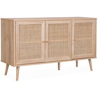 Sideboard mit Holzoptik und Rohrgeflecht 120 cm - Sweeek von SWEEEK