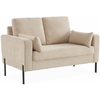 2-Sitzer-Sofa, mit Cordbezug und Metallfüßen, Cord, Beige - Beige - Sweeek von SWEEEK