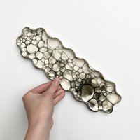 Bubble Lasur Gewellt Platte/Schmuckstück Schale von ALICJACERAMICS