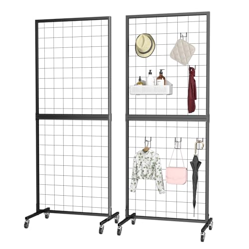 ALIESTFDNO 2 Stück Präsentationsständer, 60 x 150 cm Gitter-Wandpaneele, strapazierfähig, bodenstehend, abnehmbare Gurtwand für einfachen Transport, stehendes Gitter-Display für Einzelhandel, von ALIESTFDNO