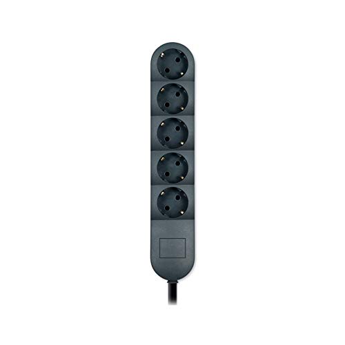 ALING-CONEL 5-fach Schutzkontakt Steckdosenleiste 16A/ 250V~ (3 m Verbindungskabel) mit Kinderschutz Anthrazit (RAL 7016) von ALING-CONEL