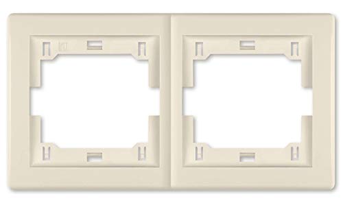 ALING-CONEL Abdeckrahmen 2-fach Prestige Line/horizontal (mit Zwischenrahmen) Beige (RAL 1013) von ALING-CONEL