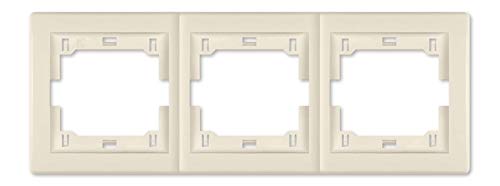 ALING-CONEL Abdeckrahmen 3-fach Prestige Line/horizontal (mit Zwischenrahmen) Beige (RAL 1013) von ALING-CONEL