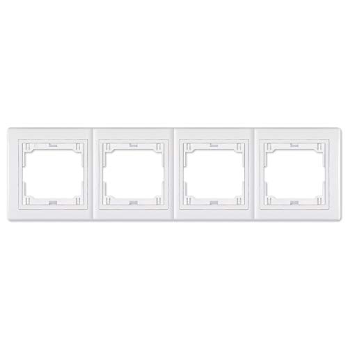 ALING-CONEL Abdeckrahmen 4-fach Prestige Line / horizontal (mit Zwischenrahmen) Weiß (RAL 9003) von ALING-CONEL