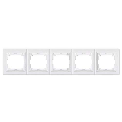 ALING-CONEL Abdeckrahmen 5-fach Prestige Line / horizontal (mit Zwischenrahmen) Weiß (RAL 9003) von ALING-CONEL