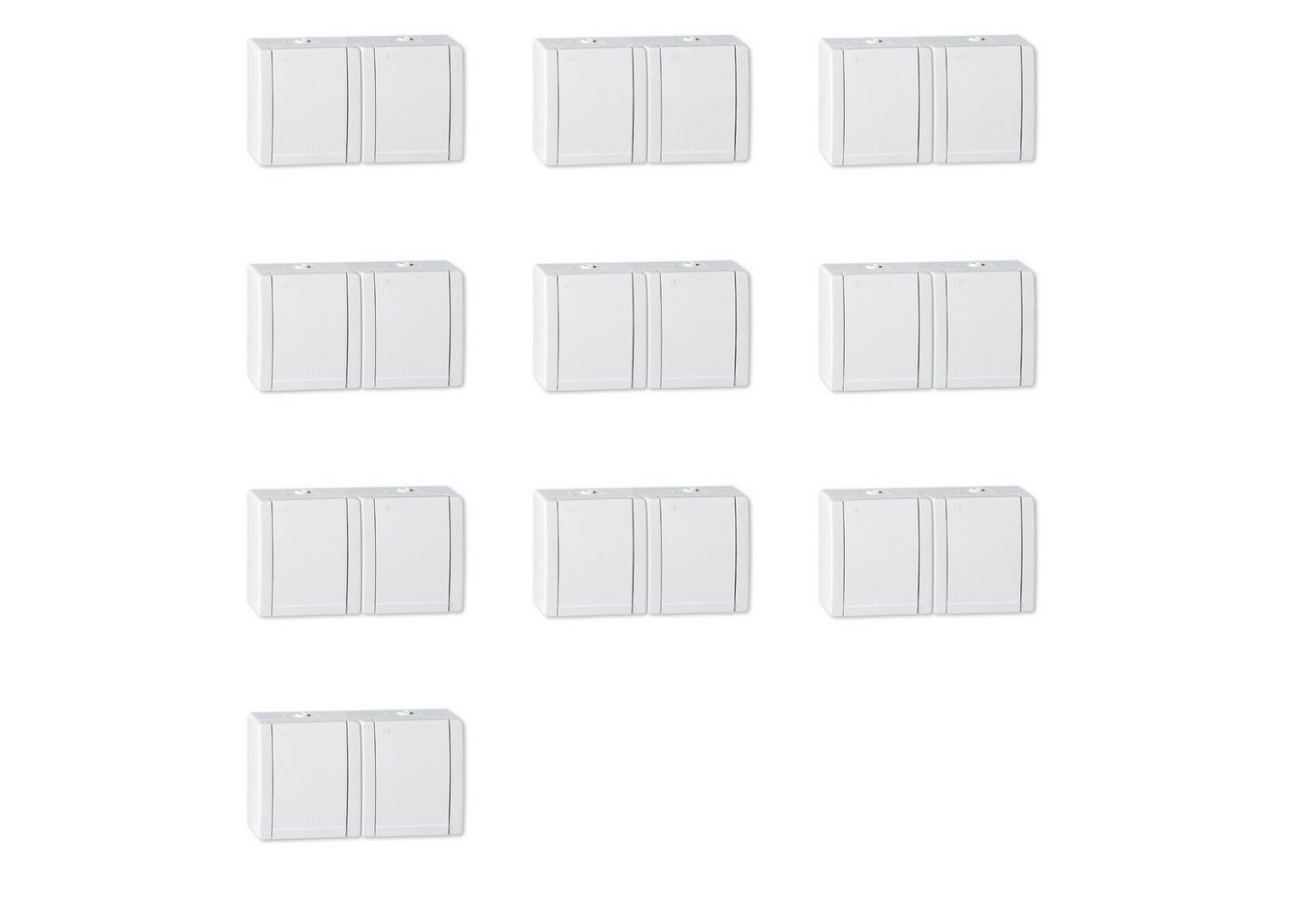 Aling Conel Aufputz-Steckdose 2-fach Aufputz Steckdose mit Klappdeckel IP44 - Weiß (10er Set), Packung, IP 44 Aling Conel Aufputz-Steckdose 2-fach Aufputz Steckdose mit Klappdeckel IP44 - Weiß (10er Set), Packung, IP 44 von Aling Conel
