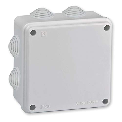 ALING-CONEL Aufputz Verteilerbox mit acht Eingängen 100x100x50 IP56 500V~ Grau von ALING-CONEL