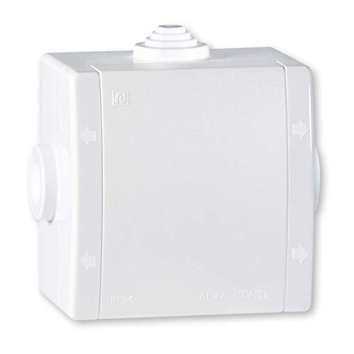 ALING-CONEL Aufputz Verteilerbox mit drei Eingängen 80x80 / IP54 500V Weiß (RAL 9003) von ALING-CONEL