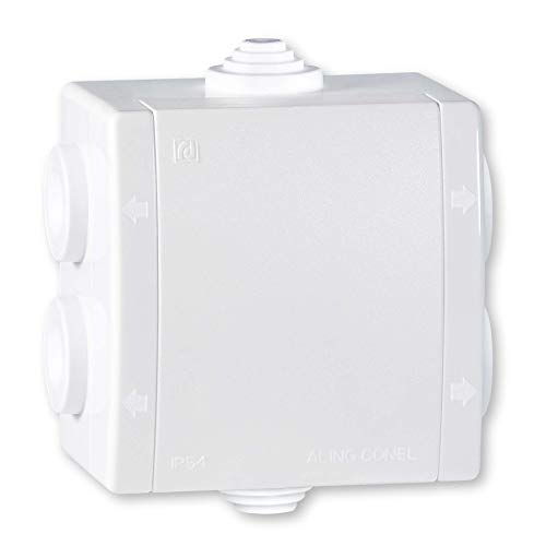 ALING-CONEL Aufputz Verteilerbox mit sechs Eingängen 80x80 / IP54 500V Weiß (RAL 9003) von ALING-CONEL