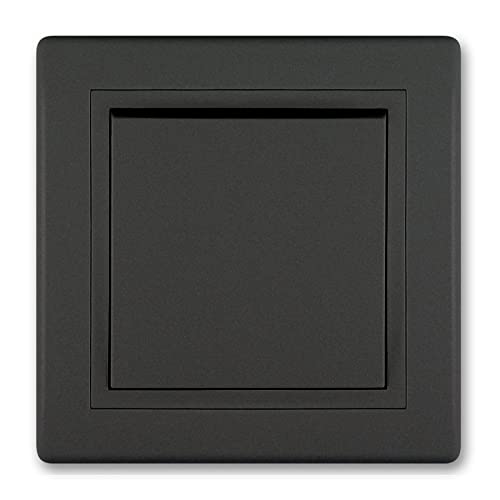 ALING-CONEL | PRESTIGE-Line | Unterputz-Ein/Aus-Schalter | VDE-zertifiziert | für Installationsdose ø 60mm | 10AX/250V~ | inkl.Rahmen (komplett) | Schwarz Soft Touch von ALING-CONEL