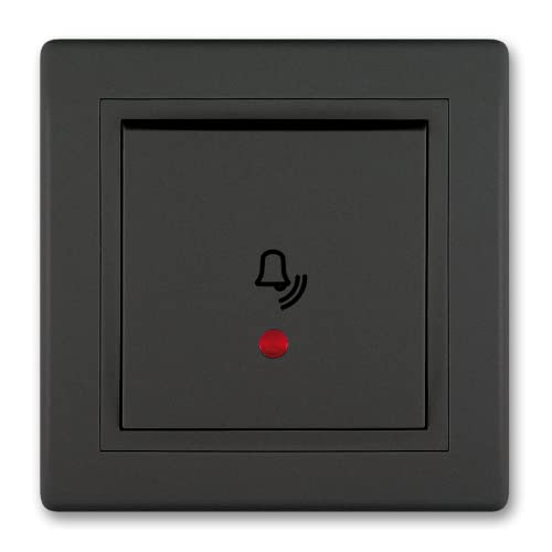 ALING-CONEL | PRESTIGE-Line | Unterputz-Klingeltaster mit Glimmlampe | VDE-zertifiziert | für Installationsdose ø 60mm | 10AX/250V~ | inkl.Rahmen (komplett) | Schwarz Soft Touch von ALING-CONEL