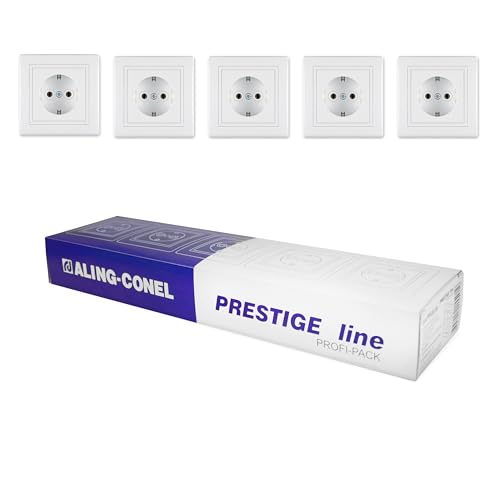 ALING-CONEL Schutzkontakt Steckdose (5er Set), Weiß von ALING-CONEL