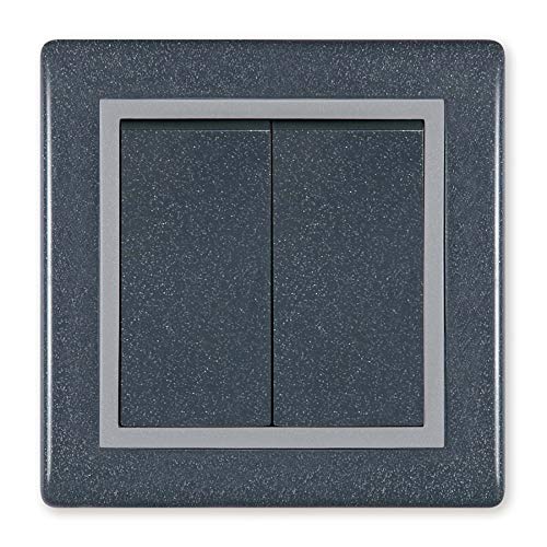ALING-CONEL Serienschalter 10AX/250V~ inkl.Rahmen (komplett) Graphit/Grau/Graphit von ALING-CONEL