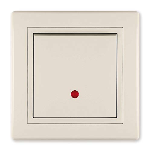 ALING-CONEL Wechselschalter mit Glimmlampe 10AX/250V~ inkl.Rahmen (komplett) Beige (RAL 1013) von ALING-CONEL