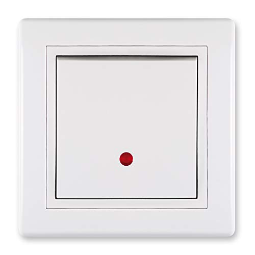 ALING-CONEL Wechselschalter mit Glimmlampe 10AX/250V~ inkl.Rahmen (komplett) Weiß (RAL 9003) von ALING-CONEL