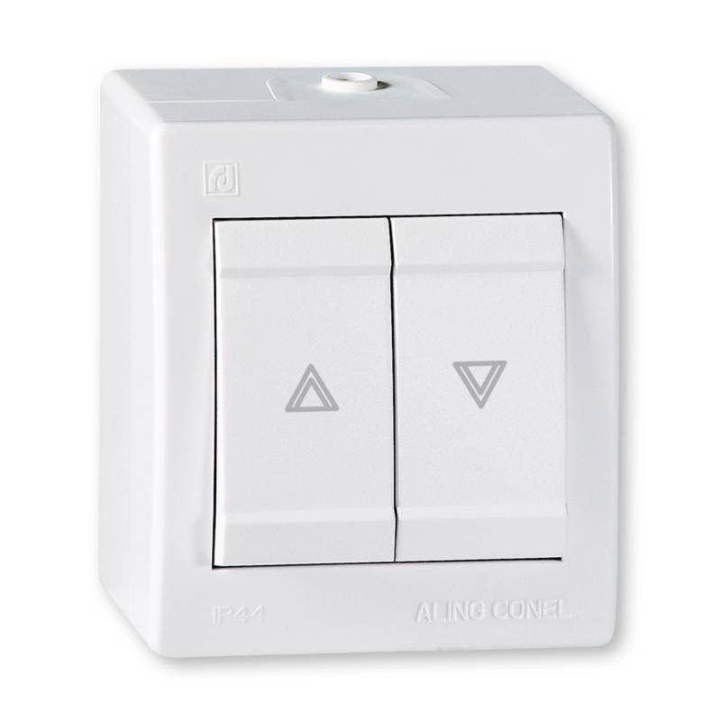 Aling-Conel Aufputz Jalousientaster 10AX250V IP 44 Weiß von ALING-CONEL