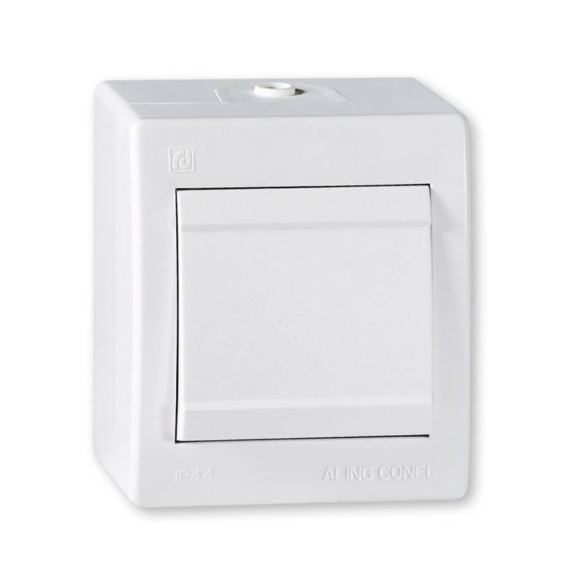 Aling-Conel Aufputz Wechselschalter mit Wippe 10AX250V IP 44 Weiß von ALING-CONEL
