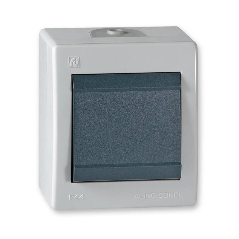Aling-Conel EinAus Aufputz Schalter mit Wippe 10AX250V IP 44 Grau von ALING-CONEL
