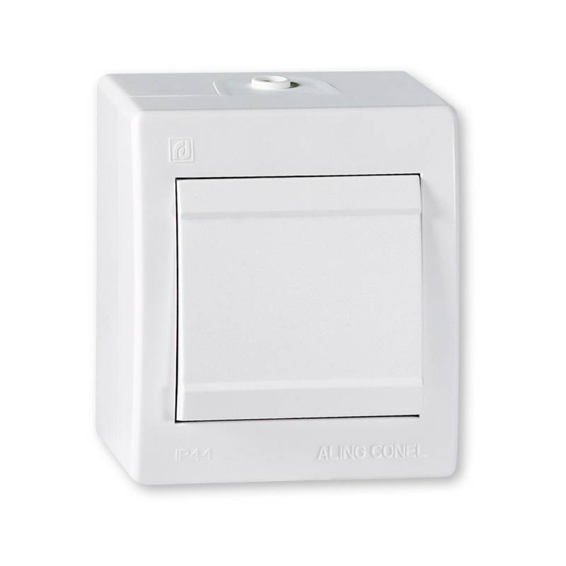 Aling-Conel EinAus Aufputz Schalter mit Wippe 10AX250V IP 44 Weiß von ALING-CONEL