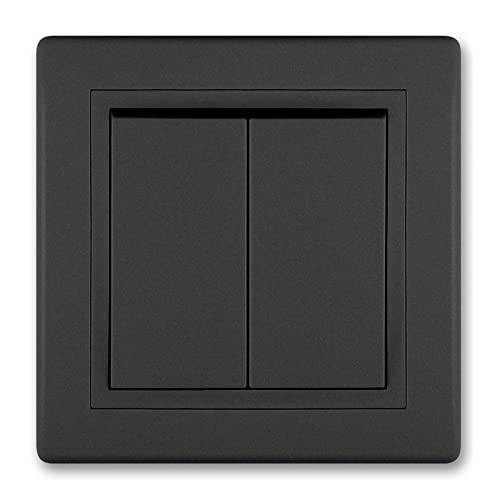 ALING-CONEL | PRESTIGE-Line | Unterputz-Serienschalter | VDE-zertifiziert | für Installationsdose ø 60mm | 10AX/250V~ | inkl.Rahmen (komplett) | Schwarz Soft Touch von ALING-CONEL