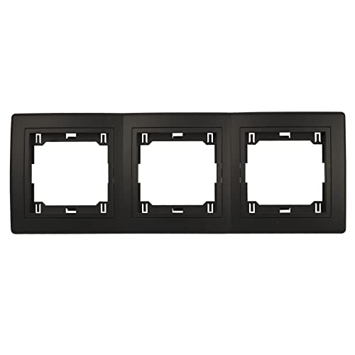 PrestigeLine Abdeckrahmen mit integriertem Zwischenrahmen Schwarz Matt Schwarz - 3-fach horizontal von ALING-CONEL