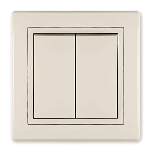 ALING-CONEL Serienschalter 10AX/250V~ inkl.Rahmen (komplett) Beige (RAL 1013) von ALING-CONEL