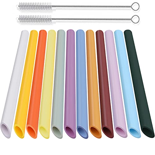 ALINK 12 er wiederverwendbare Boba Plastik Strohhalme, spitzes Design, Bubble Tea Strohhalme,26cm lange farbige Smoothie-Strohhalme mit 2 Reinigungsbürsten ALINK 12 er wiederverwendbare Boba Plastik Strohhalme, spitzes Design, Bubble Tea Strohhalme,26cm lange farbige Smoothie-Strohhalme mit 2 Reinigungsbürsten von ALINK