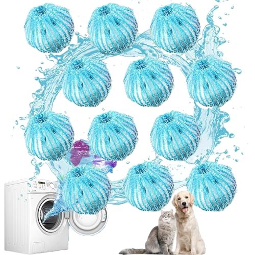 ALINK 12 Stücke Tierhaarentferner Waschmaschine,Fusselball für Waschmaschine,Wiederverwendbar Fusselbälle für die Waschmaschine,Hundehaarentferner Wäscheball für die Waschmaschine(Dunkelblau) von ALINK