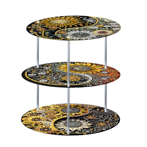 ALINUOYQ Acryl Buntes Muster 5D DIY Diamantmalerei Serviertablett DIY Diamantkunst Aufbewahrungsregal für Schreibtisch Couchtisch von ALINUOYQ