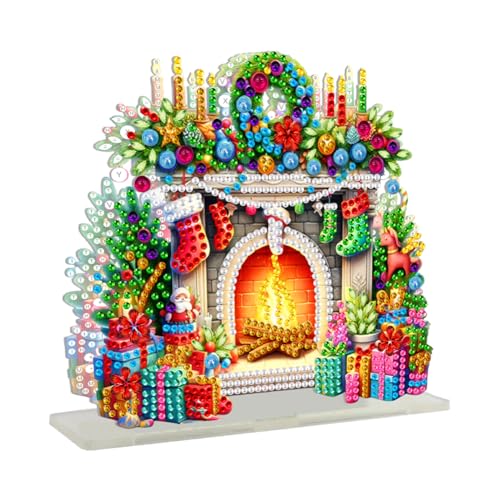 ALINUOYQ Acryl Weihnachten Doppelseitiger Weihnachtsbaum Tischplatte Diamantmalerei Serviettenhalter Diamantmalerei Serviettenhalter Ornament für Home Office Dekor von ALINUOYQ