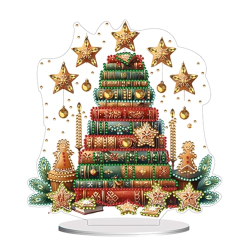 ALINUOYQ Acrylbuch Weihnachtsbaum Tischplatte Diamant Malerei Ornament Kits 5D DIY Diamant Kunst Tischdekoration Schlafzimmer Tischdekoration von ALINUOYQ
