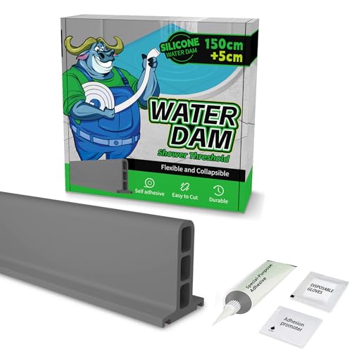 ALITAIYI Schwallschutzleiste Dusche, Selbstklebend Gummi Dusche Wasserstopper, Flexible Schwallschutz, Schwallschutzleiste für Duschschwelle Küchenspüle Badewanne ALITAIYI Schwallschutzleiste Dusche, Selbstklebend Gummi Dusche Wasserstopper, Flexible Schwallschutz, Schwallschutzleiste für Duschschwelle Küchenspüle Badewanne von ALITAIYI