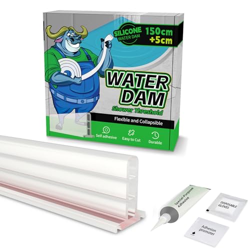 ALITAIYI Schwallschutzleiste Dusche, Selbstklebend Gummi Dusche Wasserstopper, Flexible Schwallschutz, Schwallschutzleiste für Duschschwelle Küchenspüle Badewanne ALITAIYI Schwallschutzleiste Dusche, Selbstklebend Gummi Dusche Wasserstopper, Flexible Schwallschutz, Schwallschutzleiste für Duschschwelle Küchenspüle Badewanne von ALITAIYI