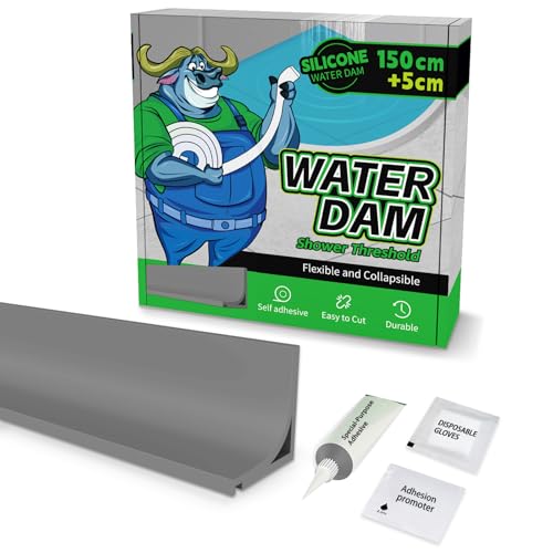 ALITAIYI Schwallschutzleiste Dusche Selbstklebend,Wasserstopper Dusche Schwallschutz，Schwallschutzleiste Silikon FüR Dusche,schwallschutz dusche für Toilette Bad Duschabtrennung von ALITAIYI