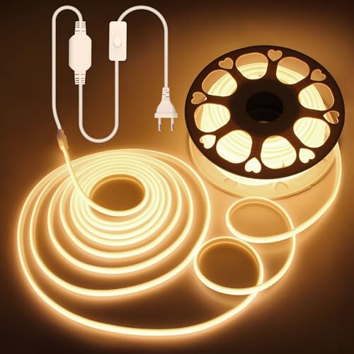 ALITOVE COB LED Streifen 30M Warmweiss 3000K LED Band Aussenbereich Wasserdicht 230V Direktanschluss mit Schalter für Schlafzimmer Garten Terrasse DIY-Beleuchtung und Heimdekoration ALITOVE COB LED Streifen 30M Warmweiss 3000K LED Band Aussenbereich Wasserdicht 230V Direktanschluss mit Schalter für Schlafzimmer Garten Terrasse DIY-Beleuchtung und Heimdekoration von ALITOVE