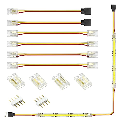 ALITOVE LED Streifen Verbinder Set Für 3 polig 8mm Breite Abstimmbar CCT LED Strip, LED Band Verbinder Kabel Verlängerung Lötfreie Terminal Extension Verbindungen von ALITOVE