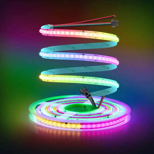 ALITOVE WS2811 Adressierbare LED Streifen 12V 5M Smart RGBIC COB LED Strip Flexiblel 2160LEDs Licht für TV-Hintergrundbeleuchtung, DIY-Projekt (ohne Netzteil und Controller) von ALITOVE
