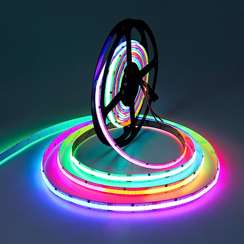ALITOVE WS2811 Adressierbarer RGB 5M COB LED Streifen 12V LED Strip 3600LEDs Programmierbare Flexible LED Lichtleiste für Schlafzimmer, TV, Heimdekoration (ohne Netzteil und Controller) von ALITOVE