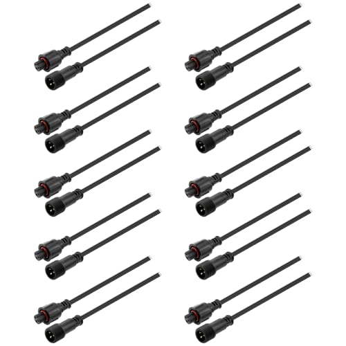 ALITOVE Xconnect Elektrische Steckverbinder, 3-polig, wasserdicht, 18 AWG, 15 cm, kompatibel mit ASIN B0923SDR5T B0CM95W84B B0CW9NQ12K B0CM976SKW für WS2811 Außenlichterketten (10 Paar) von ALITOVE