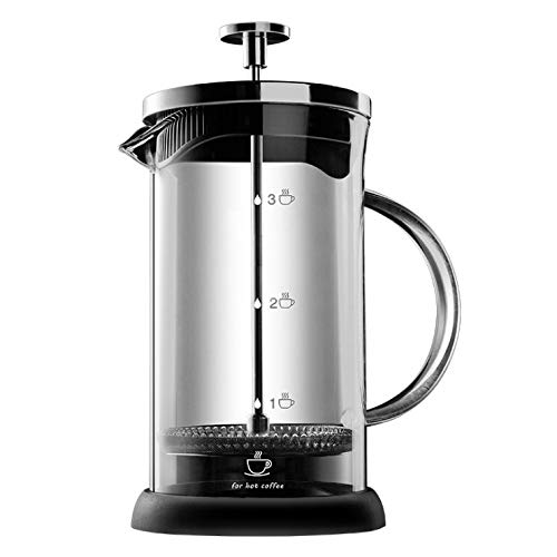 Alixin 10022 Kaffeebereiter/ French Press, Mikro-Mesh-Kaffeemaschine, Filter für gemahlenen Espresso oder Tee, klares, starkes Borosilikatglas für Tee und Kaffee, mit Bonus, 600 ml von ALIXIN