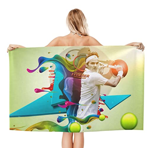 ALJODI Roger Federer Strandtuch Badetuch, Mikrofaser, gut für Reisen an den Strand, Baden (A2, 90 x 180 cm) von ALJODI