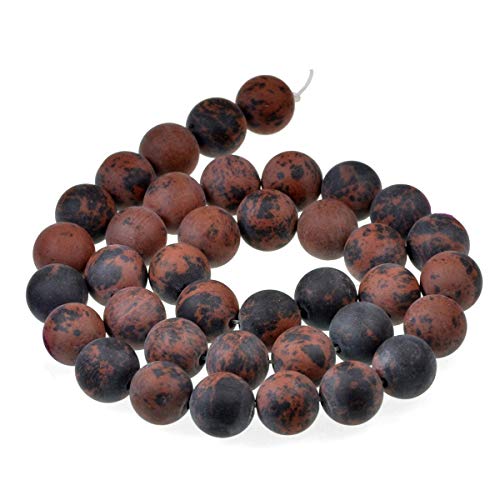 Runde Abstandshalter-Perlen aus natürlichem mattem Edelstein, 12 mm, Mahagoni-Obsidian Runde Abstandshalter-Perlen aus natürlichem mattem Edelstein, 12 mm, Mahagoni-Obsidian von ALJXMNASFSS1