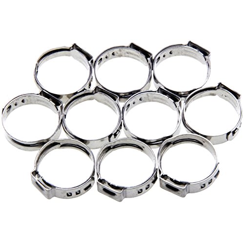 10 Universal 1 Ohr Schlauchschellen/Klemmschelle(1-Ohr-Klemmen) Leitungsschelle Schlauchklemmen Leitungsschellen-Sortiment aus EDELSTAHL Spannbereich 10.3-12.8 mm von ALKAN