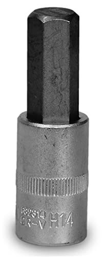 14 mm Innensechskant Einsatz/Steck-Nuss Schlüssel Stecknüsse für Innen-6-kant Schrauben/Steckschlüssel-Einsatz Schraubendreher-Einsatz 1/2" Cr-V Stahl von ALKAN