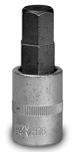 Alkan 16 mm Bit-Einsatz für Innensechskant Stecknüsse (Innen-6-kant) Schrauben - Antrieb 12.5 mm (1/2" Innenvierkant) Steckschlüssel-Einsätze von ALKAN