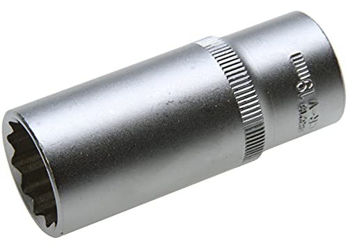 19 mm Lange 12-kant/Zwölfkant Steckschlüssel-Einsatz/Stecknuss Nuss Vielzahn (Doppel-6-kant) 3/8"-Antrieb (Chrom-Vanadium-Stahl) von ALKAN