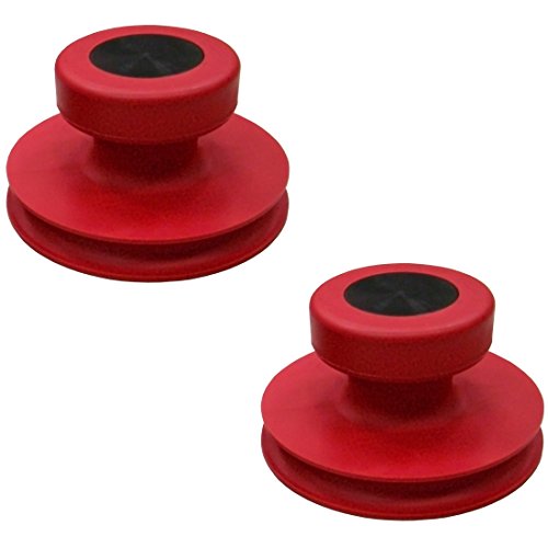 2 x Hochwertige Vollgummi Saugheber Satz mit Knaufgriff Farbe ROT/Glassauger, Saugnapf ø 85 mm (Einhand-Saugnapf) von ALKAN