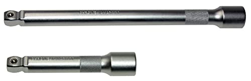 2 x Kipp-Verlängerungen Satz (Kippvierkantantrieb) 1/2"-Antrieb (125 + 250 mm) für Knarren, Ratschen, Drehmomentschlüsseln, Gleitgriffe und Knebel. von ALKAN