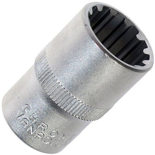 Alkan 22 mm Multi Steckschlüssel-Einsatz, 1/2" Zoll-Antrieb Steck-Nuss für 7/8" Zoll, 22mm 6-kant + Vielzahn (12-kant) Schrauben, CV-Stahl von ALKAN